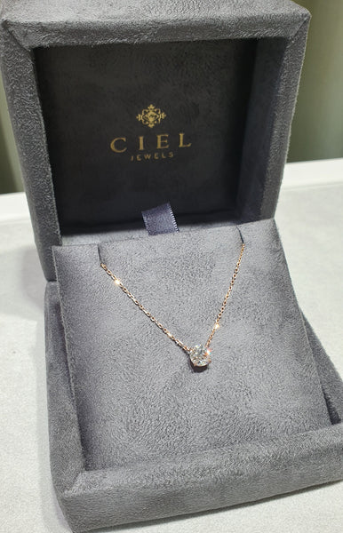 18K Rose Gold Classic Diamond Pendant