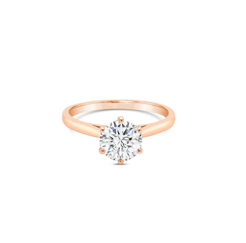 1 carat 18K Rose Gold Solitaire Ring