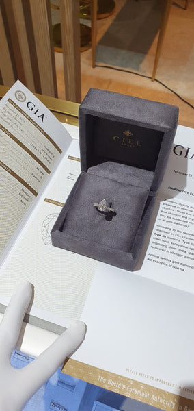 Pear Diamond Petal Basket Solitaire Ring