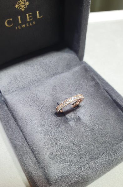 Rose Gold Milgrain Diamond Eternity Band