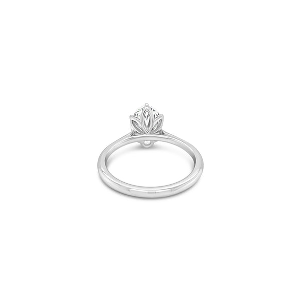 Oval Diamond Six Petal Ring