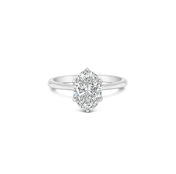 Oval Diamond Six Petal Ring