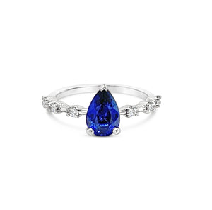 Starry Midnight Blue Sapphire Ring