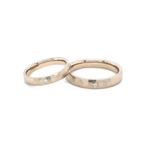 Hazelnut Gold Faceted Bands