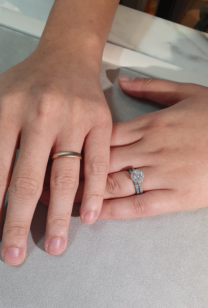 Moonlight Gold Band & Paraiba Diamond Band Set