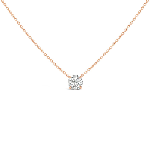 18K Rose Gold Classic Diamond Pendant