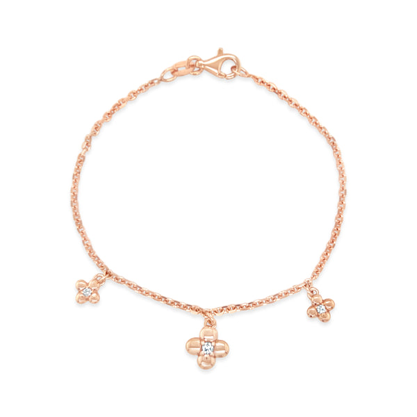 18K Rose Gold Petal Charm Bracelet