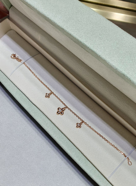 18K Rose Gold Petal Charm Bracelet