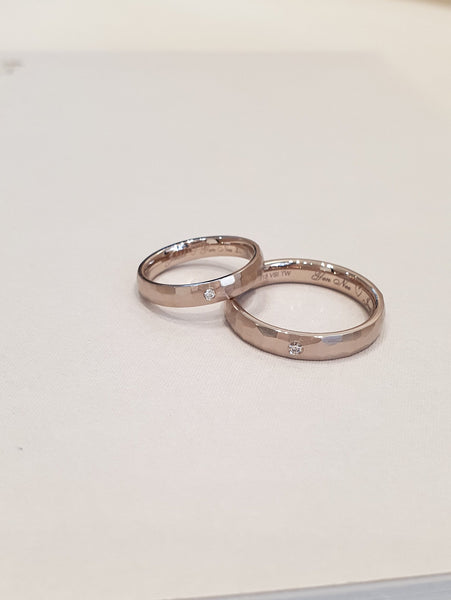 Hazelnut Gold Faceted Bands