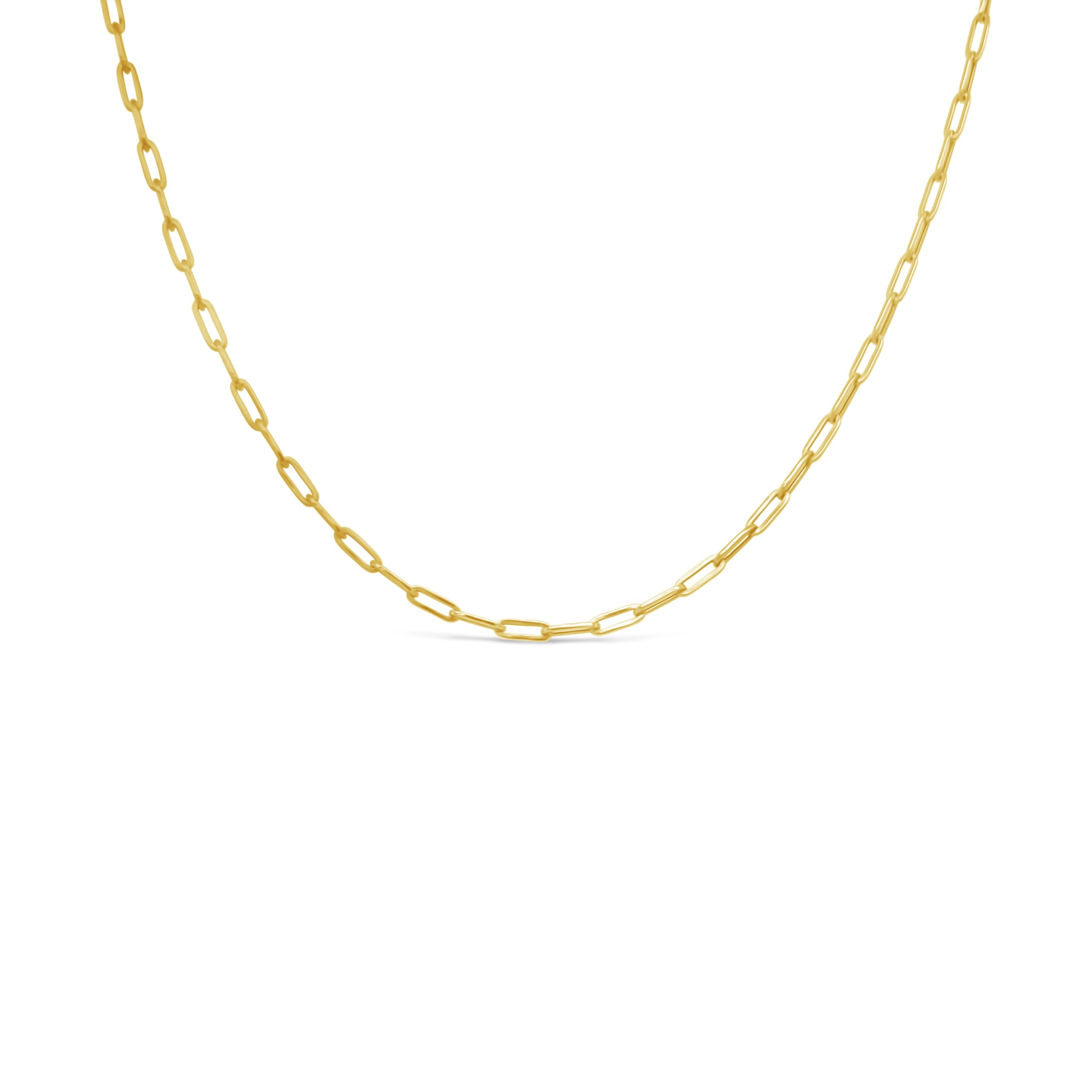 18K Yellow Gold Paperclip Chain Necklace