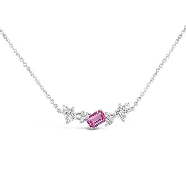 Pink Sapphire Diamond Garden Necklace