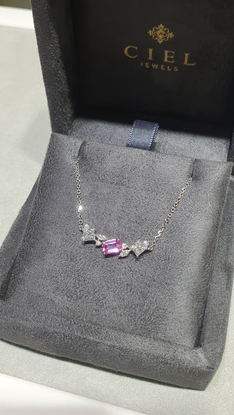 Pink Sapphire Diamond Garden Necklace