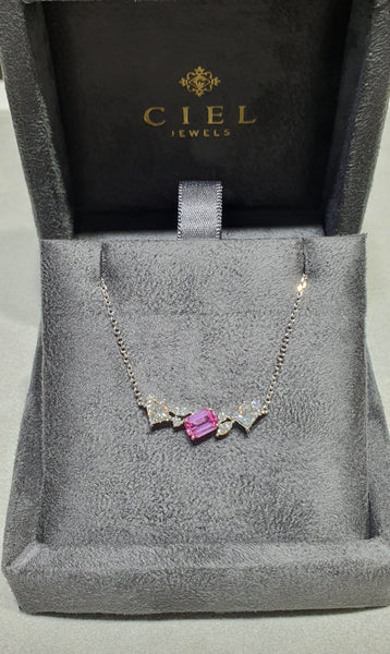 Pink Sapphire Diamond Garden Necklace