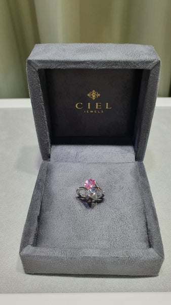 Toi Et Moi Pink Sapphire Grey Spinel Ring