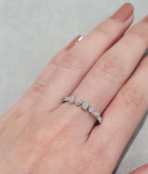Multi Color Fancy Shape Diamond Ring
