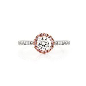 Half Carat Pink Diamond Halo Ring