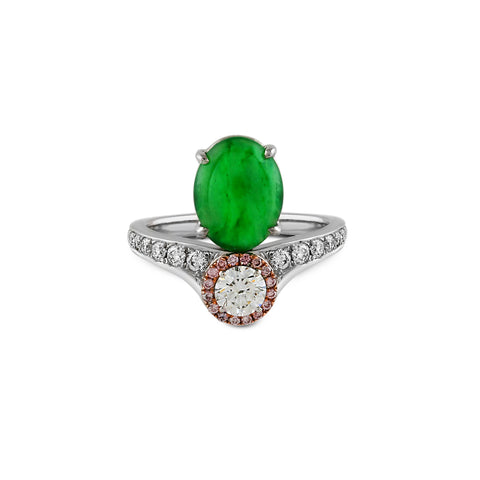 Empowerment Jade Diamond Ring