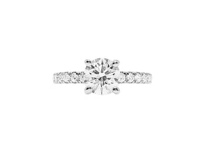 French Pave Solitaire Ring