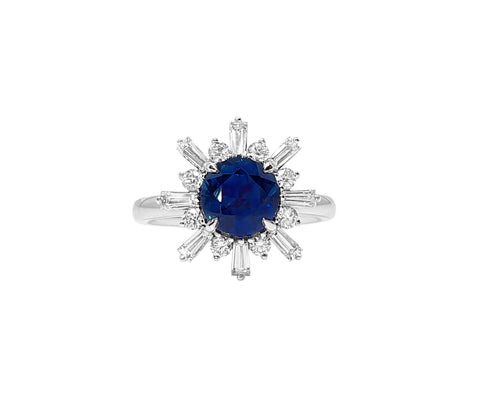 Starburst Blue Sapphire Ring