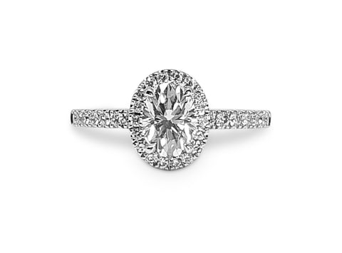 Oval Halo 0.9carat Diamond Ring