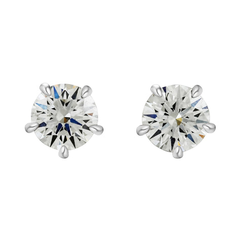 5 Prong 1ct Diamond Stud Solitaire Earrings
