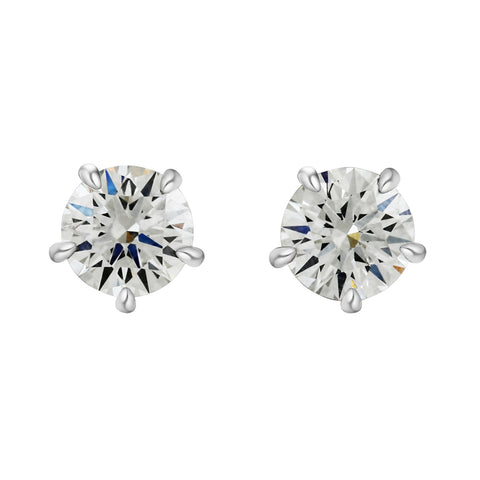 5 Prong 1ct Diamond Stud Solitaire Earrings