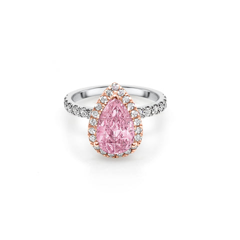 Pear Shape Pink Diamond Ring