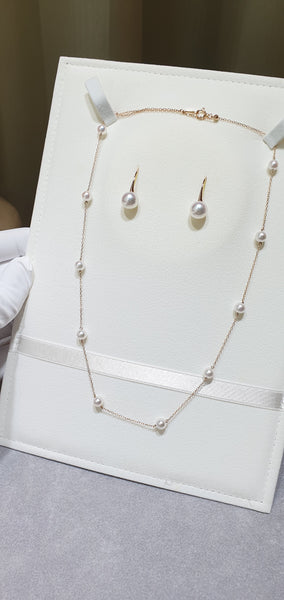 Sakura Glow Pearls in 18K Gold Hook Earrings
