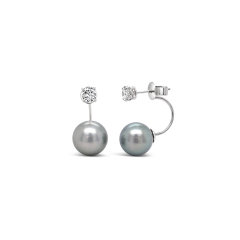 Floating Tahitian Pearls with Diamonds