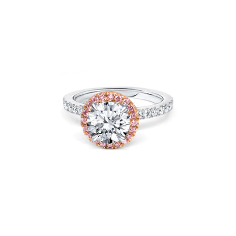 Pink Diamonds Halo Ring