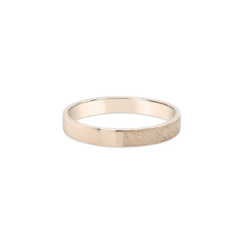 18K Champagne Gold Dual Texture Band