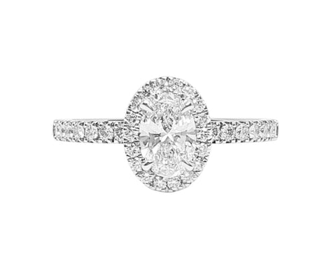 Oval 0.5carat Halo Diamond Ring