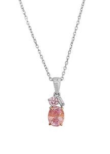Padparadscha Sapphire Pink Diamond Pendant