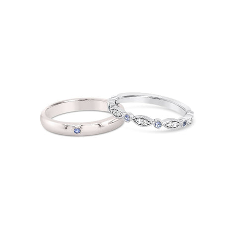 Pastel Blue Sapphire Band Set