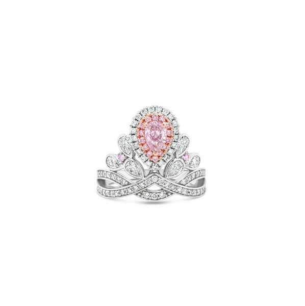 Fancy Intense Purple Pink Diamond Pear Tiara Ring