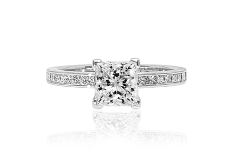 0.9carat Princess Cut Diamond Solitaire Ring