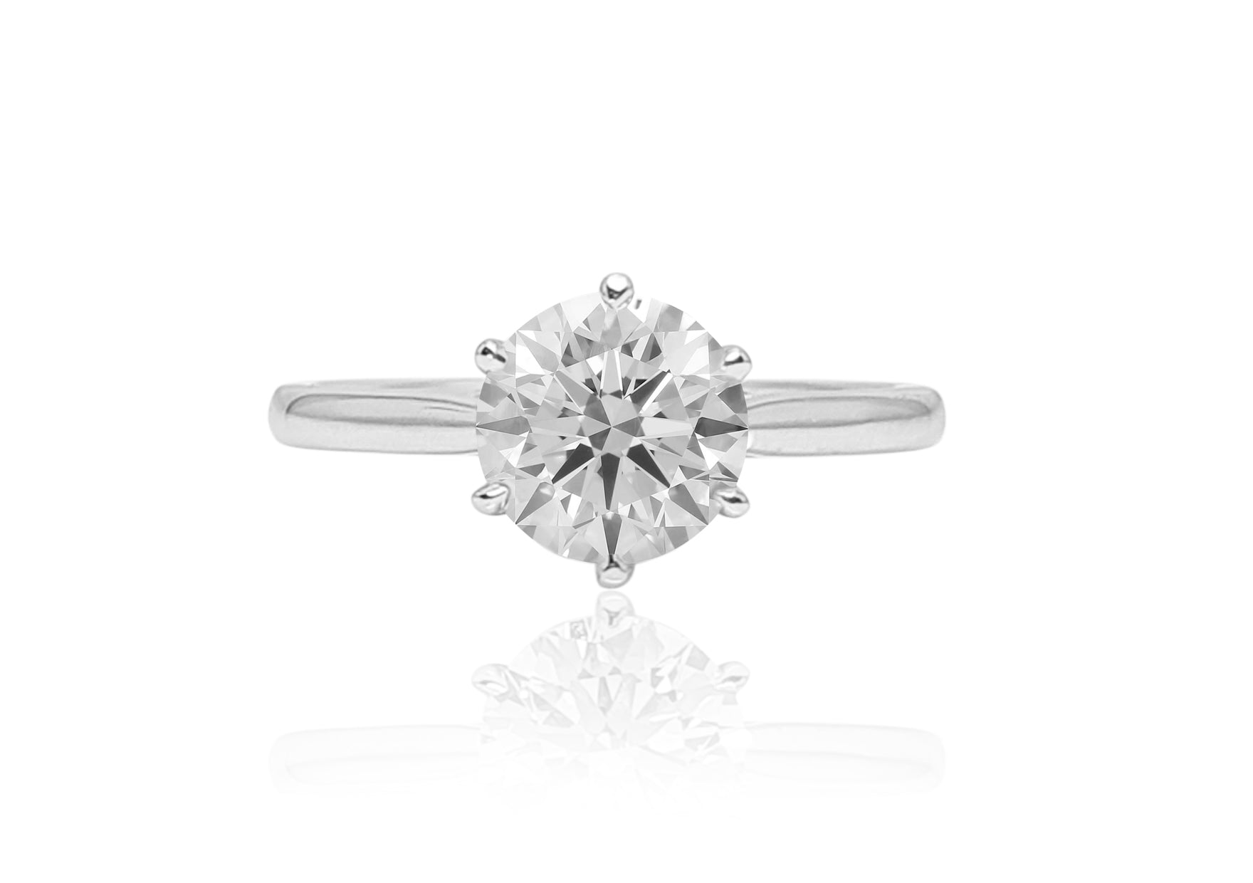 1 carat 6 Prongs Slim Band Diamond Ring