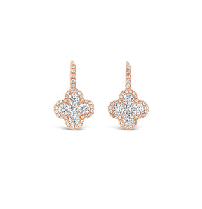 18K Gold Lucky Clover Diamond Earrings