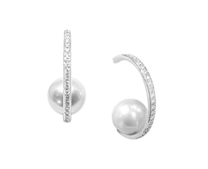 South Sea Pearls Diamond Hoop Earrings