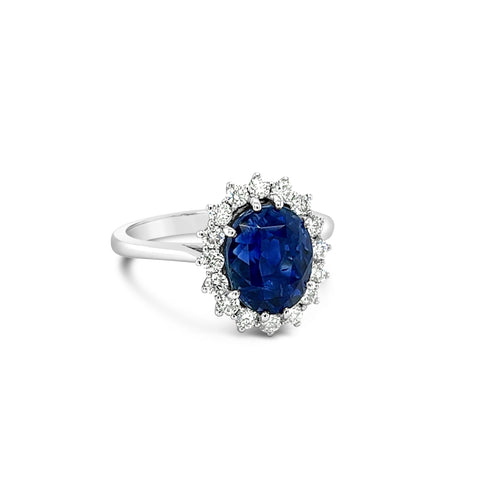 Imperial Splendor Oval Blue Sapphire Ring