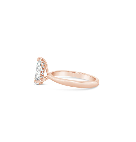 Hidden Halo Pear Diamond Ring