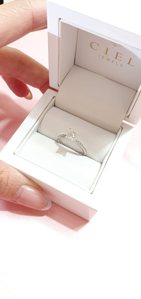 0.9carat Princess Cut Diamond Solitaire Ring