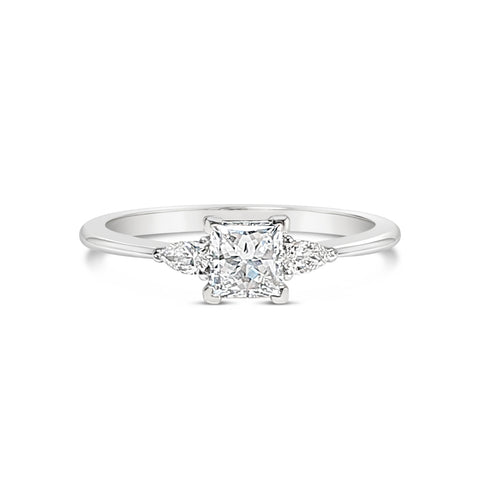 0.5carat Princess Cut Petite 3 Stone Ring
