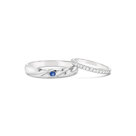 Love Waves Wedding Band Set